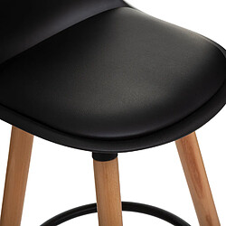 Acheter Toilinux 4 Tabourets de bar scandi Maxon - H. 92 cm - Noir