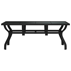 Avis Maison Chic Table de jardin | Table d'extérieur Noir 180x80x70 cm Acier et verre -GKD19425