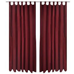 vidaXL 2 pcs Rideau à Passant Micro Satin Bordeaux 140 x 175 cm