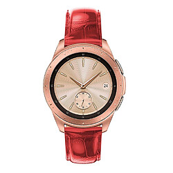 Avis Bracelet en cuir véritable crocodile rouge pour votre Samsung Galaxy Watch 42mm