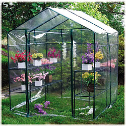 Serre de Jardin avec Bâche Armée Transparent PVC Gardiun Double Leaf 143x143x195 cm