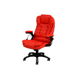 Bcelec Fauteuil de bureau Cuir Rouge Massant et Chauffant pas cher