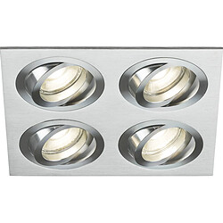 KNIGHTSBRIDGE Ambar Quad Tilt Square Downlight Chrome Brossé - AMA4TSBC