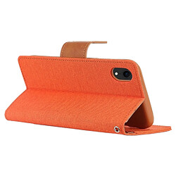 Avis Wewoo CANVAS DIARY Étui en cuir à rabat horizontal texturé pour iPhone XR, avec support, logements pour cartes et portefeuille (Orange)