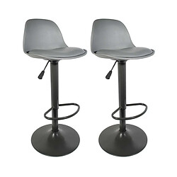 The Home Deco Factory Tabouret de bar assise rembourrée Isak (Lot de 2) Gris. Tabouret de bar assise rembourrée Isak (Lot de 2) Gris