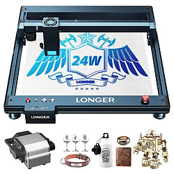 Graveur laser LONGER Laser B1 20 W, tête laser à 4 cœurs, puissance de sortie 22-24 W, zone de gravure 450 x 440 mm