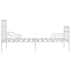 Acheter Maison Chic Lit adulte - Lit simple Cadre de lit,Structure du lit Contemporain et sommier à lattes Blanc Métal 90 x 200 cm -MN85165