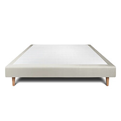 Sommeil de plomb Sommier Tapissier Velours Taupe 135x190 H29cm