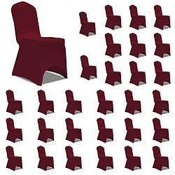 vidaXL Housses élastiques de chaise Bordeaux 30 pcs