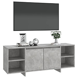 Avis vidaXL Meuble TV Gris béton 130x35x50 cm Bois d'ingénierie