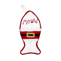 Wewoo 2 PCS CX20223 Multi-fonction Poisson Forme Sac De Noël Chaussette Cadeau Couteau Fourche Fourreau Arbre De Pendentif Décoration Blanc