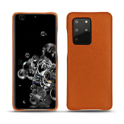 Coque cuir Samsung Galaxy S20+ 5G - Coque arrière - Orange vibrant ( Pantone #e36b39 ) - NOREVE