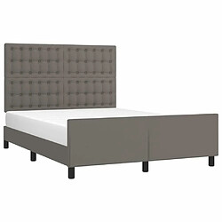 Avis Maison Chic Lit adulte - Cadre Structure de lit avec tête de lit Contemporain Gris 140x200 cm Similicuir -MN78439