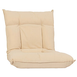 Avis Mendler Fauteuil de sol HWC-N44, fauteuil de relaxation Coussin de sol Canapé de sol Fauteuil pliant 6 positions de relaxation, structure stable en velours ~ beige