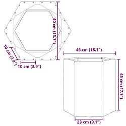 vidaXL Jardinière blanc hexagone 46x40x45 cm acier pas cher