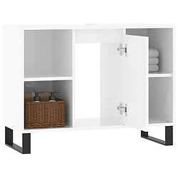 Acheter Maison Chic Armoire de salle de bain,Meuble de rangement,Meuble haut blanc brillant 80x33x60 cm -GKD671657