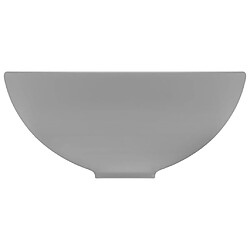 Avis vidaXL Lavabo rond de luxe de salle Gris clair mat 32,5x14cm Céramique