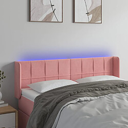 vidaXL Tête de lit à LED Rose 147x16x78/88 cm Velours