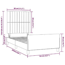 Acheter vidaXL Cadre de lit sans matelas vert foncé 80x200 cm velours