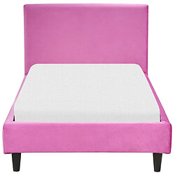 Acheter Beliani Lit simple en velours rose fuchsia 90 x 200 cm FITOU