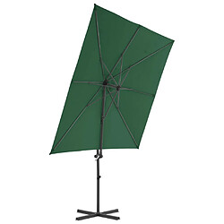 Avis Helloshop26 Parasol meuble de jardin en porte-à-faux avec mât en acier 250 x 250 cm vert 02_0008608