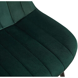 Avis Decoshop26 Lot de 2 chaises de salle à manger coutures décoratives verticales avec pieds en métal noir assise en velours vert 10_0001745