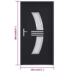 vidaXL Porte d'entrée anthracite 108x208 cm PVC pas cher