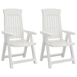 vidaXL Chaises inclinables de jardin lot de 2 blanc PP