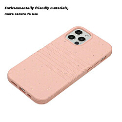 Coque en TPU + paille de blé entièrement biodégradable, anti-chute pour votre iPhone 11 Pro Max 6.5 pouces - rose