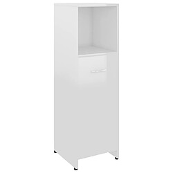 Maison Chic Armoire de salle de bain,Meuble de rangement,Meuble haut Blanc brillant 30x30x95 cm -GKD758095