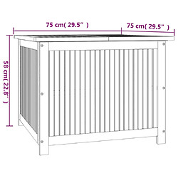 vidaXL Boîte de rangement de jardin 75x75x58 cm bois massif d'acacia pas cher