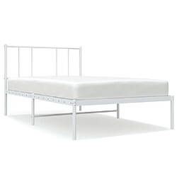 vidaXL Cadre de lit métal sans matelas et tête de lit blanc 100x200 cm