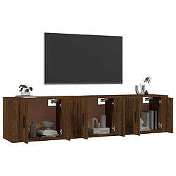 Avis Maison Chic Ensemble 3 Meubles TV muraux suspendus chêne marron 57x34,5x40 cm -MN47833