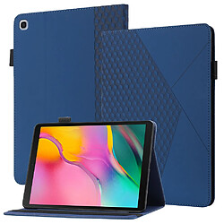 Etui en PU support motif losange skin touch, auto-absorbé, porte-cartes bleu foncé pour votre Samsung Galaxy Tab A 10.1 (2019) T510 T515