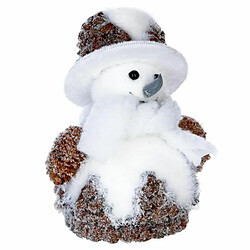 Bonhomme de Neige Marron Glacé 18cm Blanc