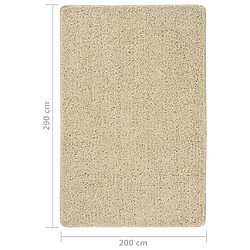 vidaXL Tapis shaggy antidérapant Crème 200x290 cm pas cher