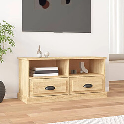 Maison Chic Meuble TV scandinave - Banc TV pour salon chêne sonoma 93x35,5x45 cm bois d'ingénierie -MN10779