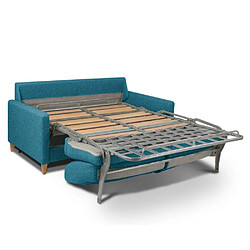 Acheter Inside 75 Canapé convertible OGGETTO matelas 16 cm système express sommier lattes 120cm RENATONISI tweed bleu turquoise