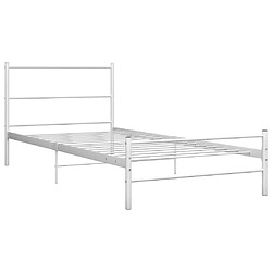 Maison Chic Lit adulte - Lit simple Cadre de lit,Structure du lit Contemporain Blanc Métal 100 x 200 cm -MN86927