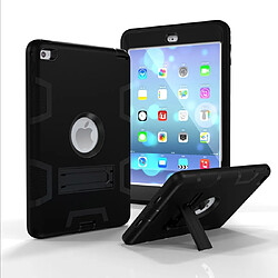 Wewoo Coque antichoc en silicone de couleur contrastée + PC pour iPad mini 5 / mini 4 avec support Noir