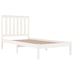 Acheter Maison Chic Lit Moderne Chambre - Cadre/structure de lit pour adulte Blanc Bois de pin massif 100x200 cm -MN59788