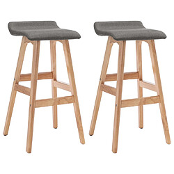 vidaXL Tabourets de bar lot de 2 gris foncé tissu