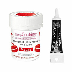 Scrapcooking Colorant alimentaire Rouge + Stylo de glaçage noir