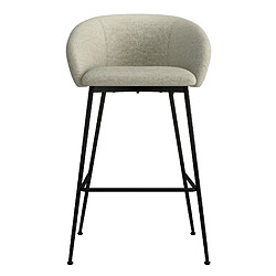 Acheter Moloo CHLOE-Fauteuil de bar en tissu Luxury Grège et métal noir (x2)