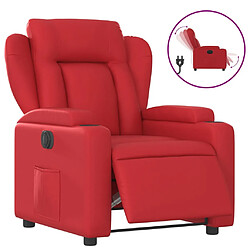 vidaXL Fauteuil inclinable électrique Rouge Similicuir