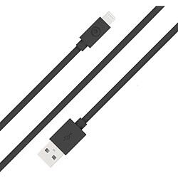 Câble USB A/Lightning 2m 2.4A Noir Bigben 