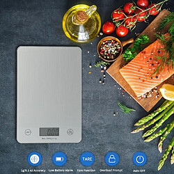 Universal 11 lb/5 kg Balance de cuisine domestique Balance électronique des aliments Tableaux de cuisson Outils de mesure Processus de traçage en verre trempé