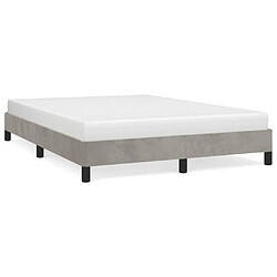 Maison Chic Lit adulte - Lit simple Cadre de lit,Structure du lit Contemporain Gris clair 140x190 cm Velours -MN69250