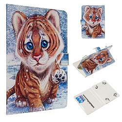 Etui en PU impression de motifs universelle tigre pour votre Tablet PC 7 pouces