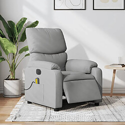 vidaXL Fauteuil de massage inclinable électrique gris clair tissu